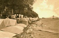 Picture of Beach tents and high tide at Seaview